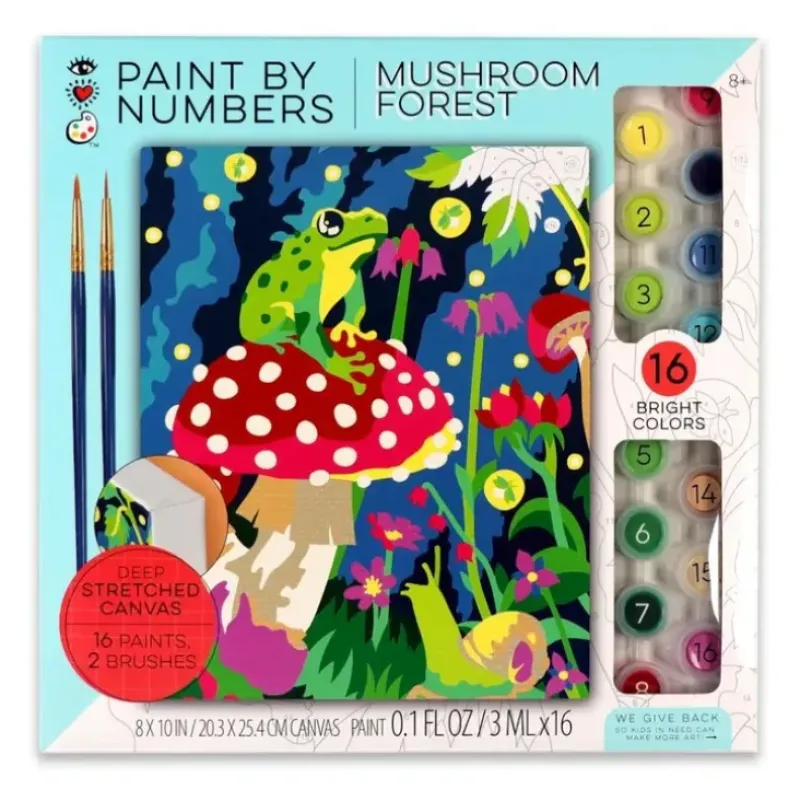 Bright Stripes iHeartArt Paint By Numbers - Mushroom Forest - Little Painter Art | Exploring the Endless Possibilities of Art| Canvas