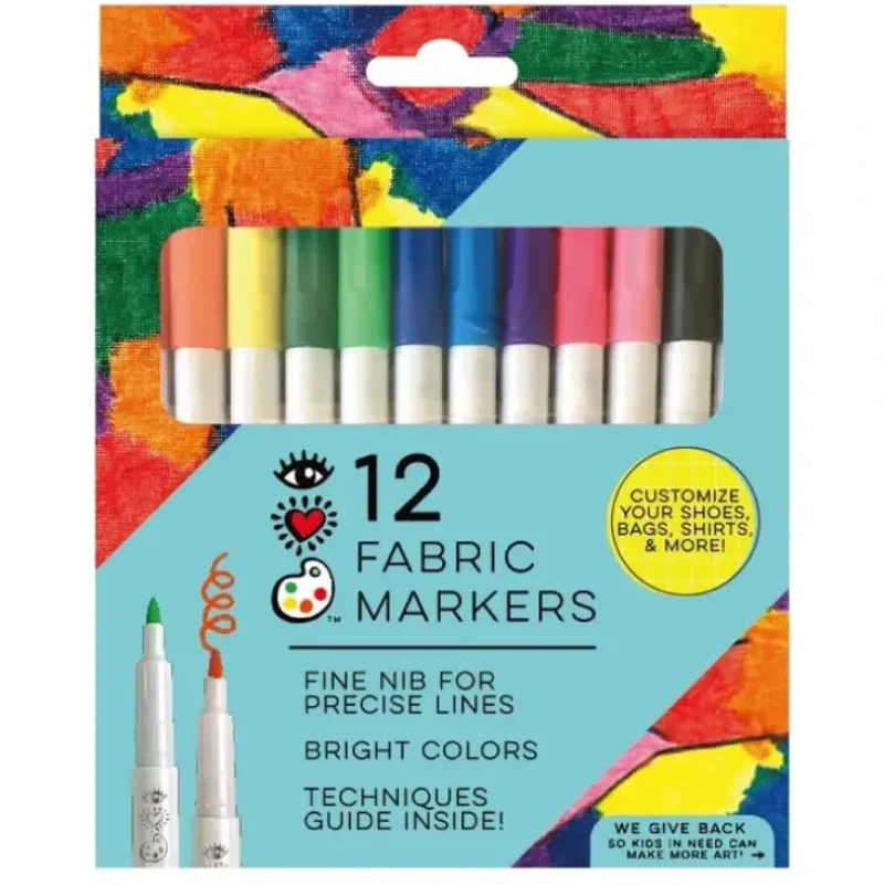Bright Stripes iHeartArt 12pk Fabric Markers - Little Painter Art | Exploring the Endless Possibilities of Art| Hot