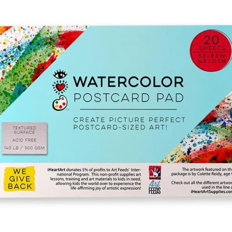Bright Stripes iHeartArt Watercolour Postcard Pad - Little Painter Art | Exploring the Endless Possibilities of Art| Hot