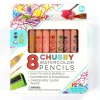 Bright Stripes iHeartArt Jr Chubby Watercolor Pencils 8pk - Little Painter Art | Exploring the Endless Possibilities of Art| Brush