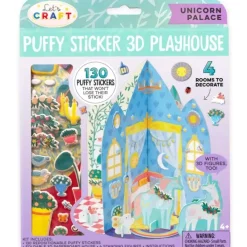Bright Stripes Let's Craft Puffy Sticker 3D Playhouse - Unicorn Palace - Little Painter Art | Exploring the Endless Possibilities of Art| Hot
