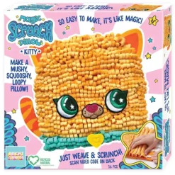 Bright Stripes Magic Scrunch Pillow - Kitty - Little Painter Art | Exploring the Endless Possibilities of Art| Shop All
