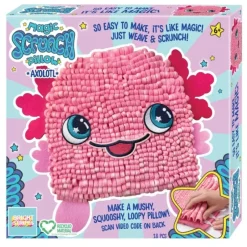 Bright Stripes Magic Scrunch Pillow - Axolotl - Little Painter Art | Exploring the Endless Possibilities of Art| Shop All