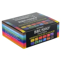 Brusho 15g Starter Pack - Fixed Assortment 12 Colours - Little Painter Art | Exploring the Endless Possibilities of Art| Brush