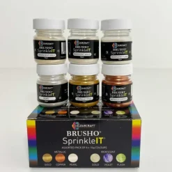 BRUSHO SprinkleIT - 6 x 10gm Assorted Colours - Little Painter Art | Exploring the Endless Possibilities of Art| Canvas