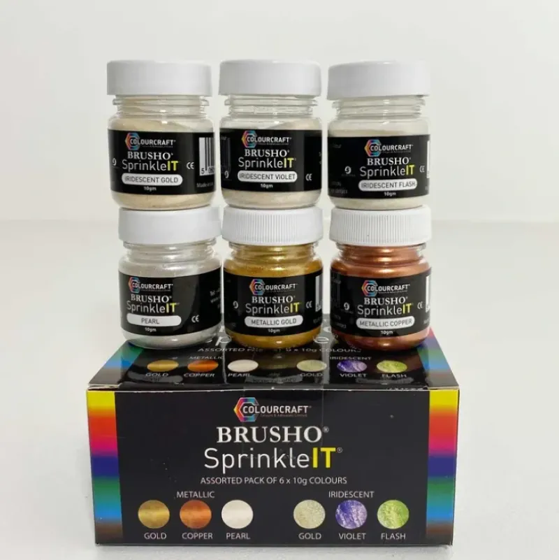BRUSHO SprinkleIT - 6 x 10gm Assorted Colours - Little Painter Art | Exploring the Endless Possibilities of Art| Canvas