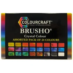 Brusho Starter Pack - Fixed Assortment 24 Colours - Little Painter Art | Exploring the Endless Possibilities of Art| Brush
