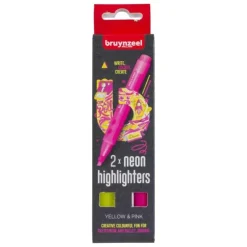 Bruynz Highlighter Set 2pk - Yellow & Pink - Little Painter Art | Exploring the Endless Possibilities of Art| Pigment