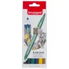 Bruynzeel Fineliner & Brush Pen Set 6pk - New York - Little Painter Art | Exploring the Endless Possibilities of Art| Brush