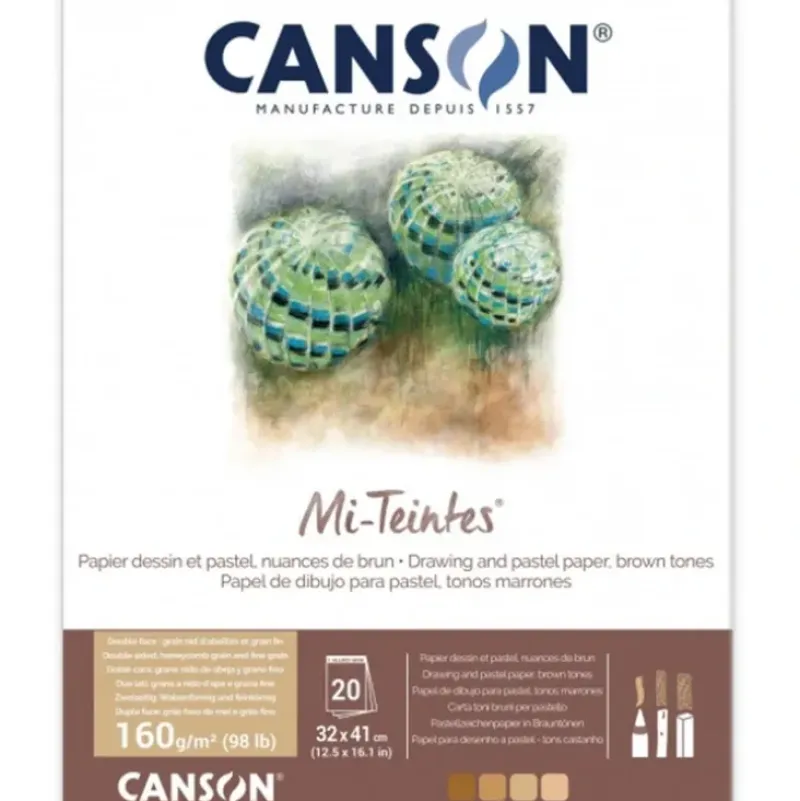 Canson Mi-Teintes Pad - 160gsm (98lb) - 32x41cm - 20 sheets - BROWN TONES - Little Painter Art | Exploring the Endless Possibilities of Art| Pigment
