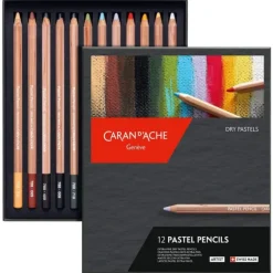 Caran d'Ache Dry Pastel Pencils - Set of 12 - Little Painter Art | Exploring the Endless Possibilities of Art| Pigment