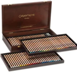 Caran d'Ache Luminance 6901 - Wooden Box Set of 76 Colours - Little Painter Art | Exploring the Endless Possibilities of Art| Pigment