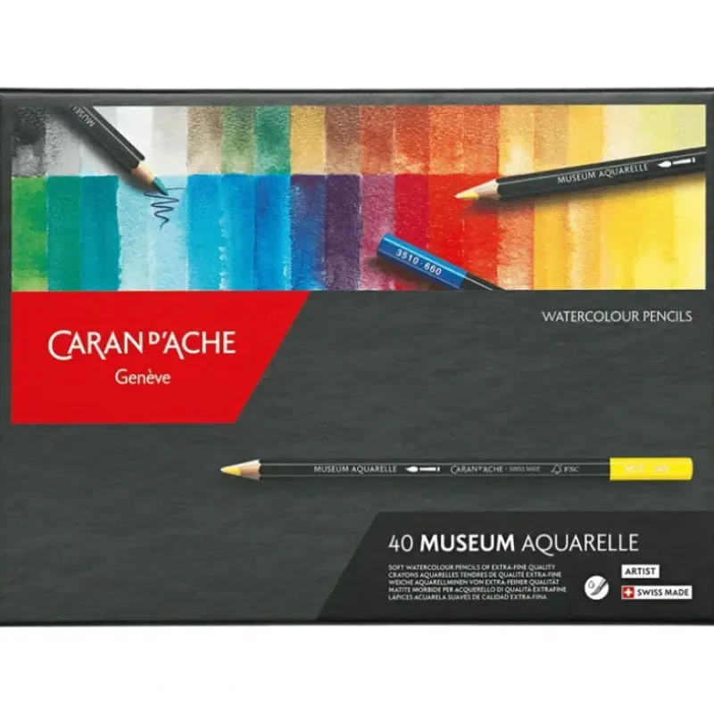 Caran d'Ache Museum Aquarelle Pencils - Set of 40 - Little Painter Art | Exploring the Endless Possibilities of Art| Pigment