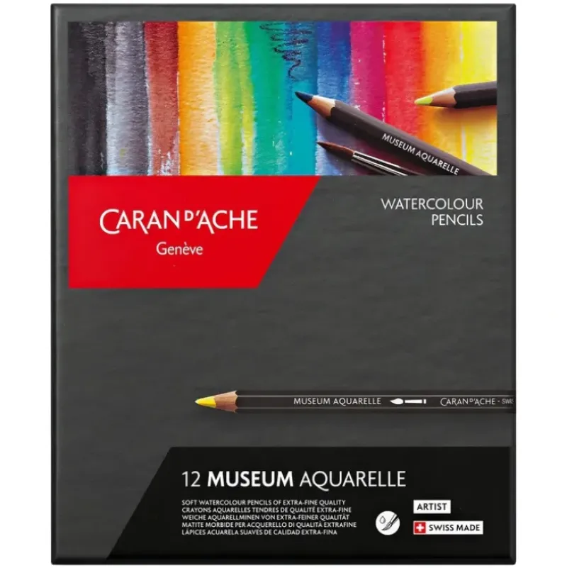 Caran d'Ache Museum Aquarelle Pencils - Set of 12 - Little Painter Art | Exploring the Endless Possibilities of Art| Pigment
