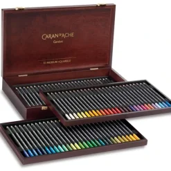 Caran d'Ache Museum Aquarelle Wooden Set of 76 + 4 Doubled Colours - Little Painter Art | Exploring the Endless Possibilities of Art| Shop All