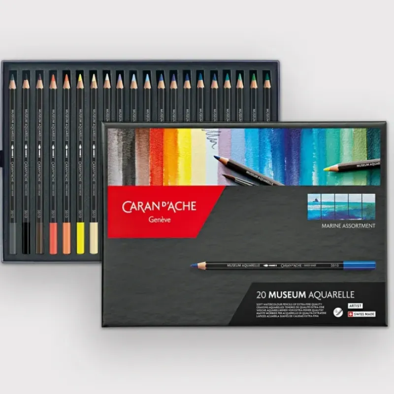 Caran d'Ache Museum Set 20 Marine - Little Painter Art | Exploring the Endless Possibilities of Art| Pigment