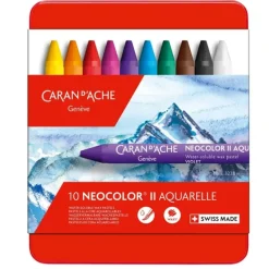 Caran d'Ache Neocolor II Aquarelle - Water Soluble Wax Pastels - Set of 10 - Little Painter Art | Exploring the Endless Possibilities of Art| Shop All