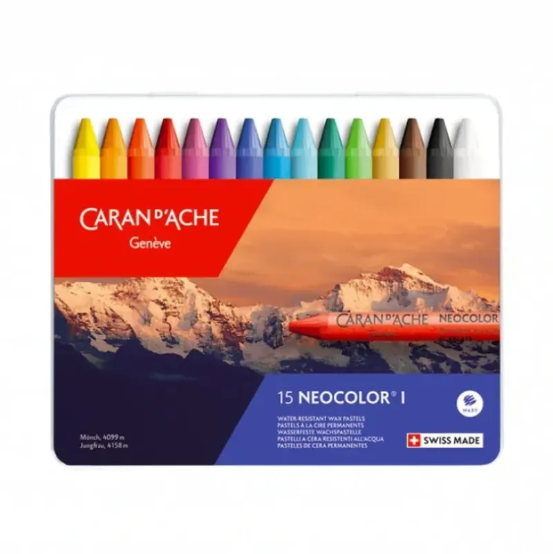 Caran d'Ache Neocolour I Oil Wax Pastel 15 Set - Little Painter Art | Exploring the Endless Possibilities of Art| Pigment