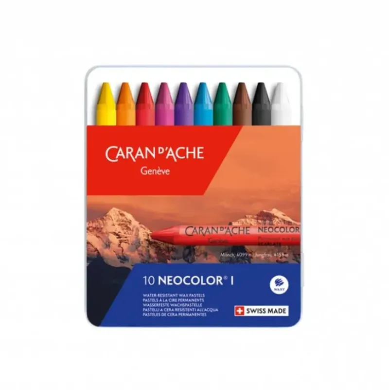 Caran d'Ache Neocolour I Oil Wax Pastel 10 Set - Little Painter Art | Exploring the Endless Possibilities of Art| Pigment