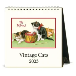 Cavallini 2025 Desk Calendar - Vintage Cats - Little Painter Art | Exploring the Endless Possibilities of Art| Shop All