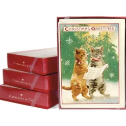 Cavallini Boxed Christmas Cards 10pk - Christmas Cats - Little Painter Art | Exploring the Endless Possibilities of Art| Hot