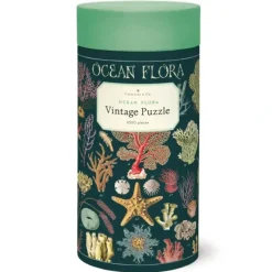 Cavallini 1000pc Vinatge Puzzle - Ocean Flora - Little Painter Art | Exploring the Endless Possibilities of Art| Hot