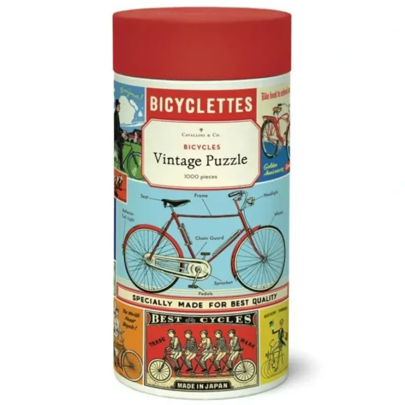 Cavallini 1000pc Vintage Puzzle - Bicycles - Little Painter Art | Exploring the Endless Possibilities of Art| Hot