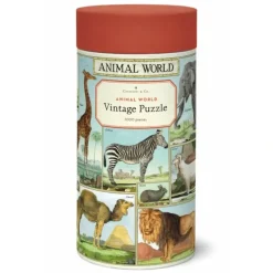 Cavallini 1000pc Vintage Puzzle - Animal World - Little Painter Art | Exploring the Endless Possibilities of Art| Hot