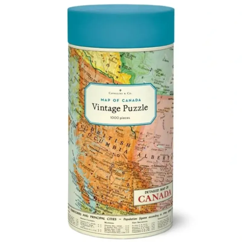 Cavallini 1000pc Vintage Puzzle - Map of Canada - Little Painter Art | Exploring the Endless Possibilities of Art| Shop All