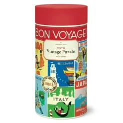 Cavallini 1000pc Vintage Puzzle - Vintage Travel - Little Painter Art | Exploring the Endless Possibilities of Art| Shop All