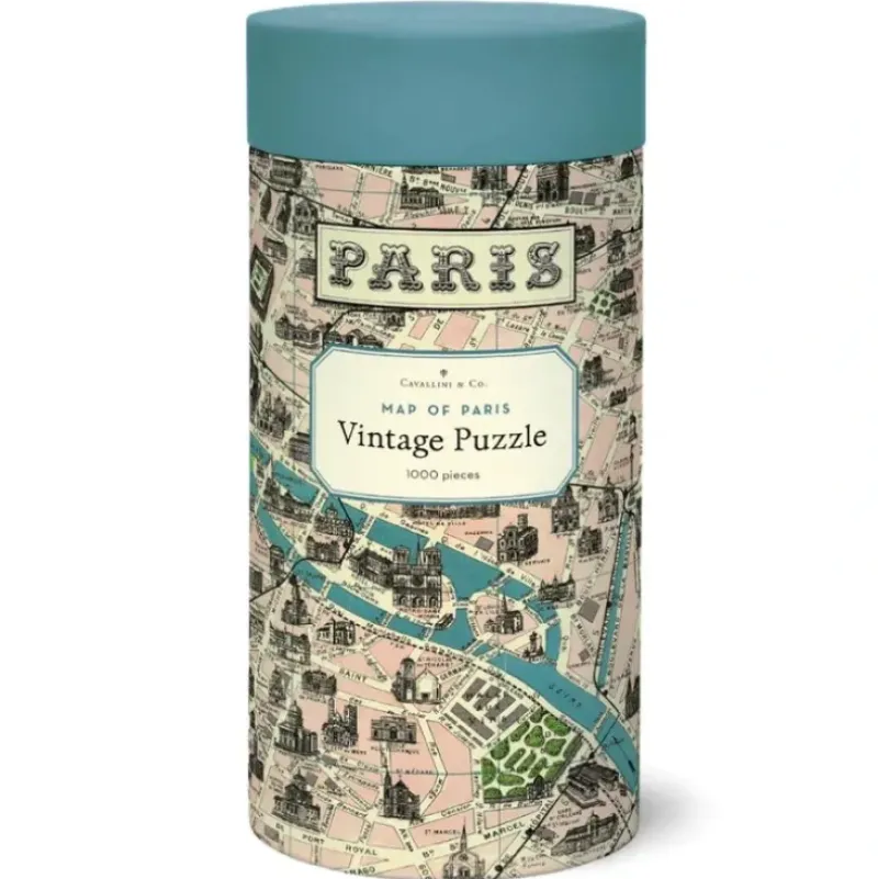 Cavallini 1000pc Vintage Puzzle - Paris Map - Little Painter Art | Exploring the Endless Possibilities of Art| Shop All
