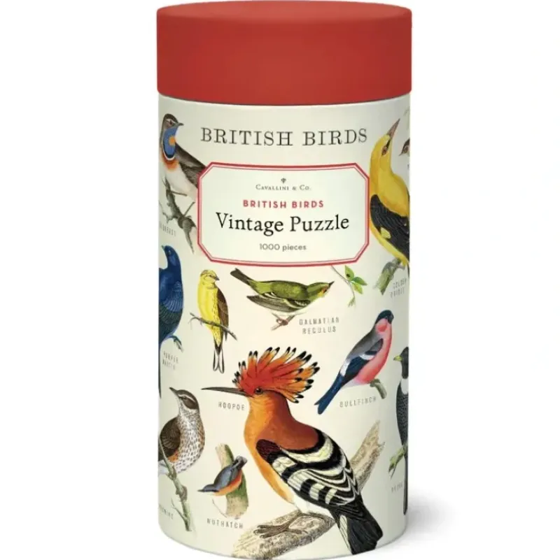 Cavallini 1000pc Vintage Puzzle - British Birds - Little Painter Art | Exploring the Endless Possibilities of Art| Shop All
