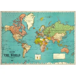 Cavallini Vintage Art Poster - World Map #4 - Little Painter Art | Exploring the Endless Possibilities of Art| Shop All