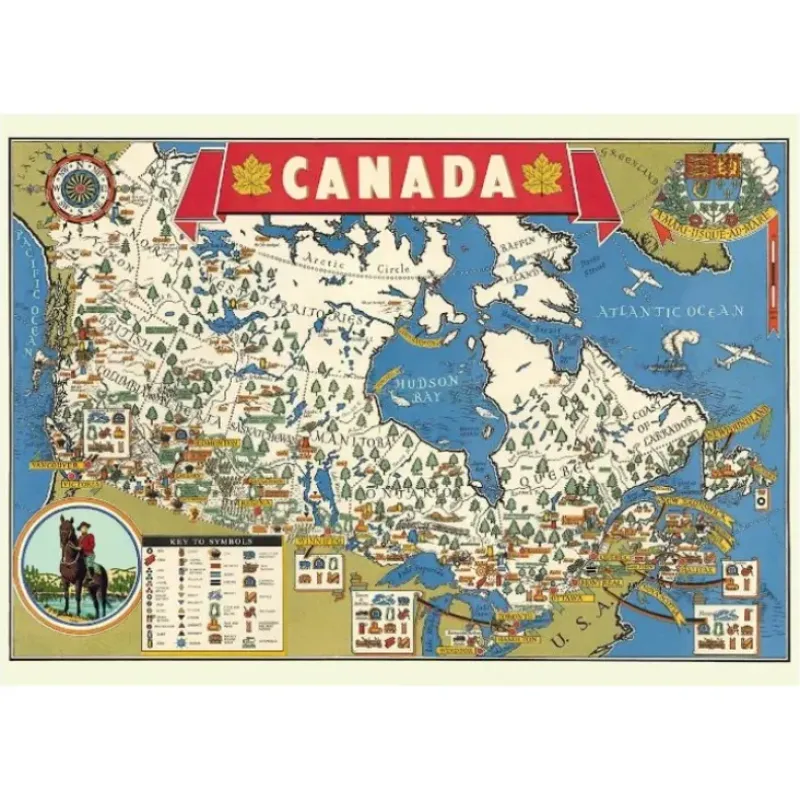 Cavallini Vintage Art Poster - Map of Canada - Little Painter Art | Exploring the Endless Possibilities of Art| Shop All