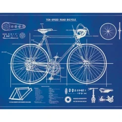 Cavallini Vintage Art Poster - Bicycle Blueprint - Little Painter Art | Exploring the Endless Possibilities of Art| Shop All