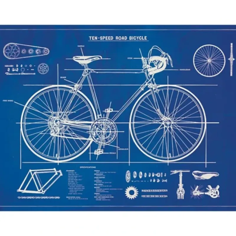 Cavallini Vintage Art Poster - Bicycle Blueprint - Little Painter Art | Exploring the Endless Possibilities of Art| Shop All