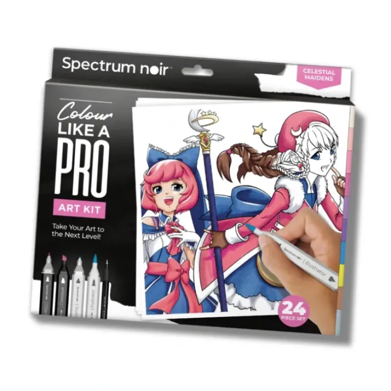 Celestial Maidens Pro Fan Art Colouring Kit - Spectrum Noir - Little Painter Art | Exploring the Endless Possibilities of Art| Brush