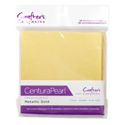 Centura Pearl Card & Envelope 8PK - 6x6 - Metallic Gold - Little Painter Art | Exploring the Endless Possibilities of Art| Canvas