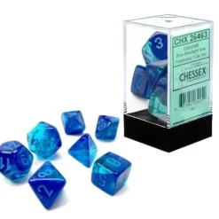 Chessex Gemini 7pc Polyhedral Dice Set - Glow Dual Blue & Light Blue - Little Painter Art | Exploring the Endless Possibilities of Art| Shop All