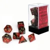 Chessex Gemini 7pc Polyhedral Dice Set - Black-Red & Gold - Little Painter Art | Exploring the Endless Possibilities of Art| Shop All