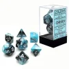 Chessex Gemini 7pc Polyhedral Dice Set - Black-Shell & White - Little Painter Art | Exploring the Endless Possibilities of Art| Hot
