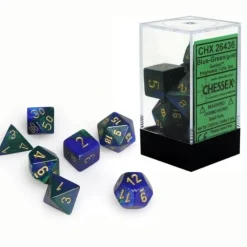 Chessex Gemini 7pc Polyhedral Dice Set - Blue-Green & Gold - Little Painter Art | Exploring the Endless Possibilities of Art| Shop All