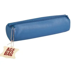 Clairefontaine Age-Bag Round Leather Pencil Case, Blue - Little Painter Art | Exploring the Endless Possibilities of Art| Shop All