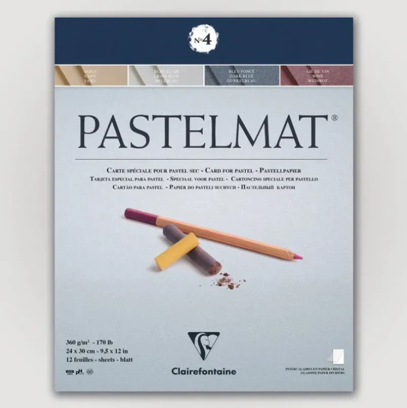 Clairefontaine Pastelmat N4 360g 24x30 ass 12 sheets - Little Painter Art | Exploring the Endless Possibilities of Art| Pigment