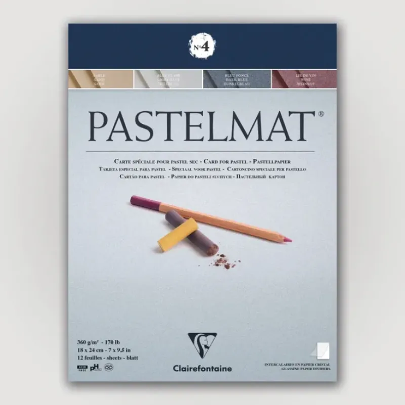Clairefontaine Pastelmat N4 360g 18x24 ass 12 sheets - Little Painter Art | Exploring the Endless Possibilities of Art| Pigment
