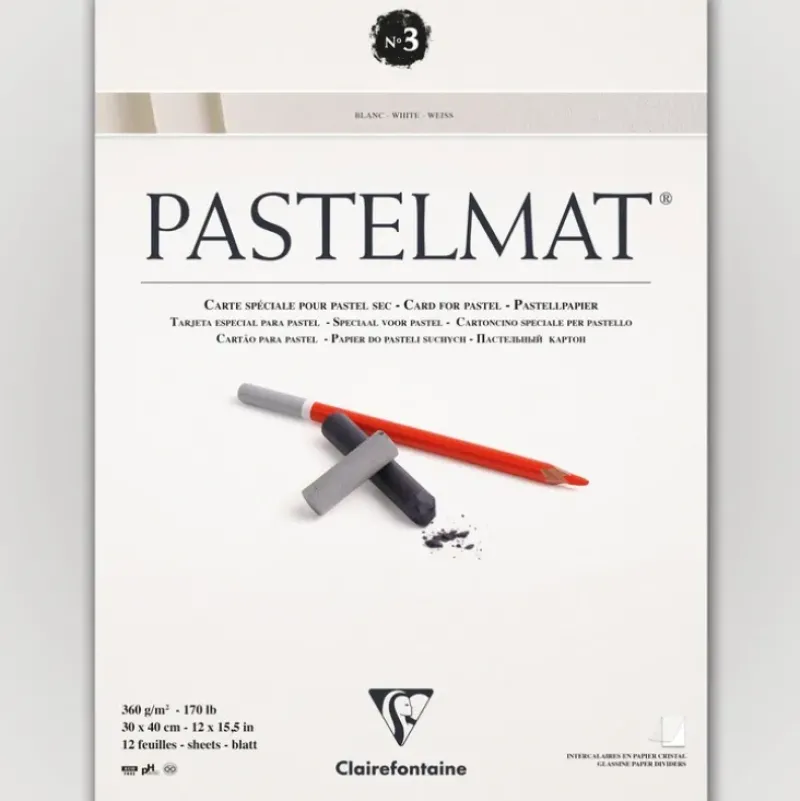 Clairefontaine Pastelmat N3 360g 30x40 wit 12 sheets - Little Painter Art | Exploring the Endless Possibilities of Art| Pigment