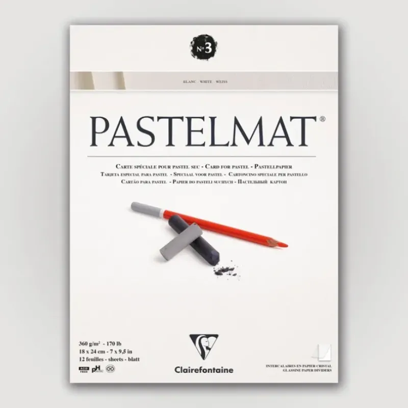 Clairefontaine Pastelmat N3 360g 18x24 wit 12 sheets - Little Painter Art | Exploring the Endless Possibilities of Art| Pigment