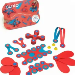 Clixo Magnetic Toy - 30pc Crew Pack, Flamingo/Turquoise - Little Painter Art | Exploring the Endless Possibilities of Art| Hot
