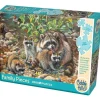 Cobble Hill 350pc Family Puzzle - Raccoon Family - Little Painter Art | Exploring the Endless Possibilities of Art| Hot