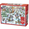 Cobble Hill 1000pc Puzzle - DoodleTown: Hockey Town - Little Painter Art | Exploring the Endless Possibilities of Art| Hot